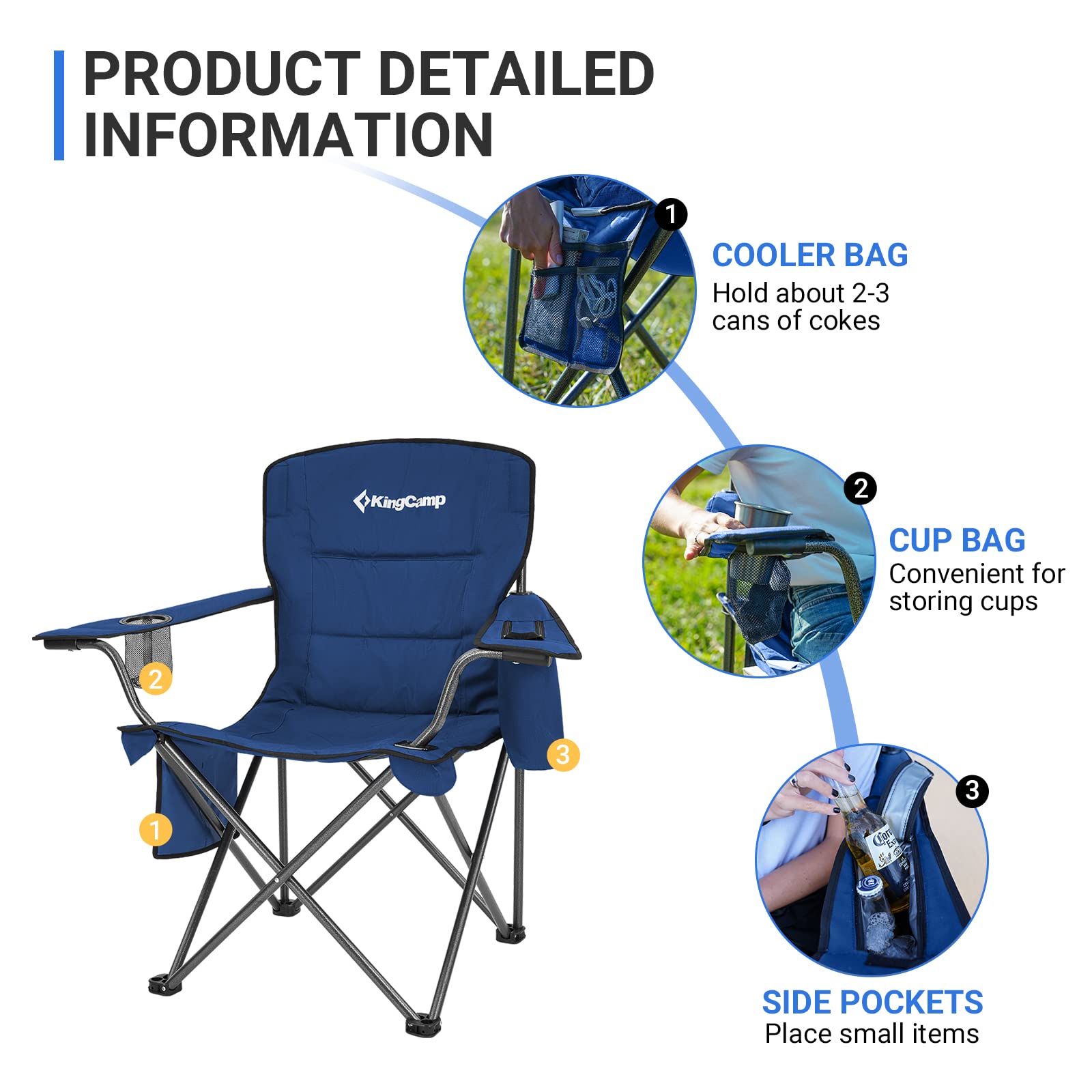 KingCamp portable carry bag folds for easy transport and storage.