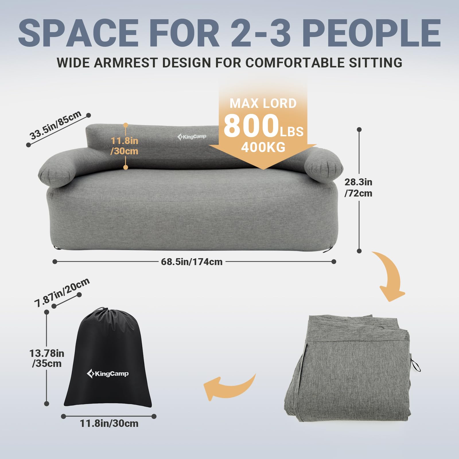 KingCamp removable Oxford cover cleaning keeps outdoor sofa fresh after adventures
