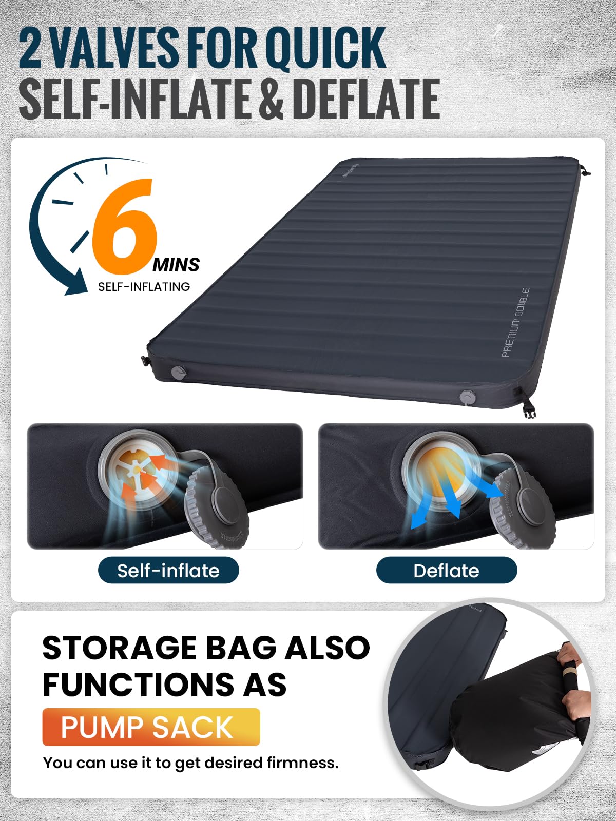 KingCamp foam-chamber design provides cushioned support and reduced movement noise.
