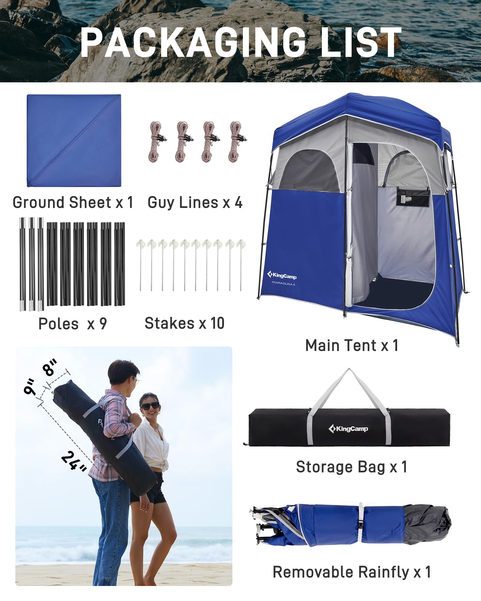 KingCamp tent interior with mesh windows supports airflow and ventilation