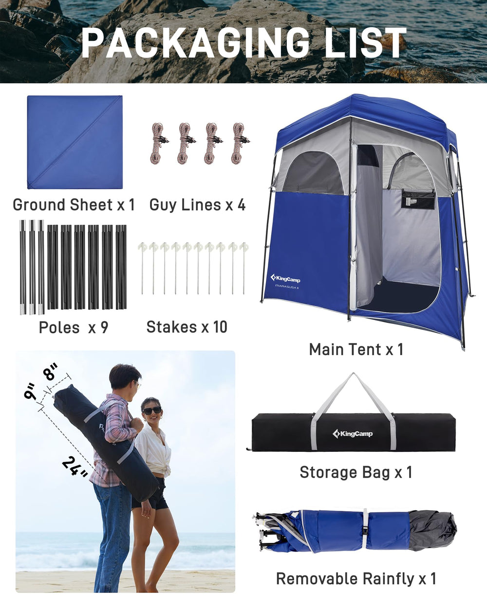 KingCamp tent interior with mesh windows supports airflow and ventilation