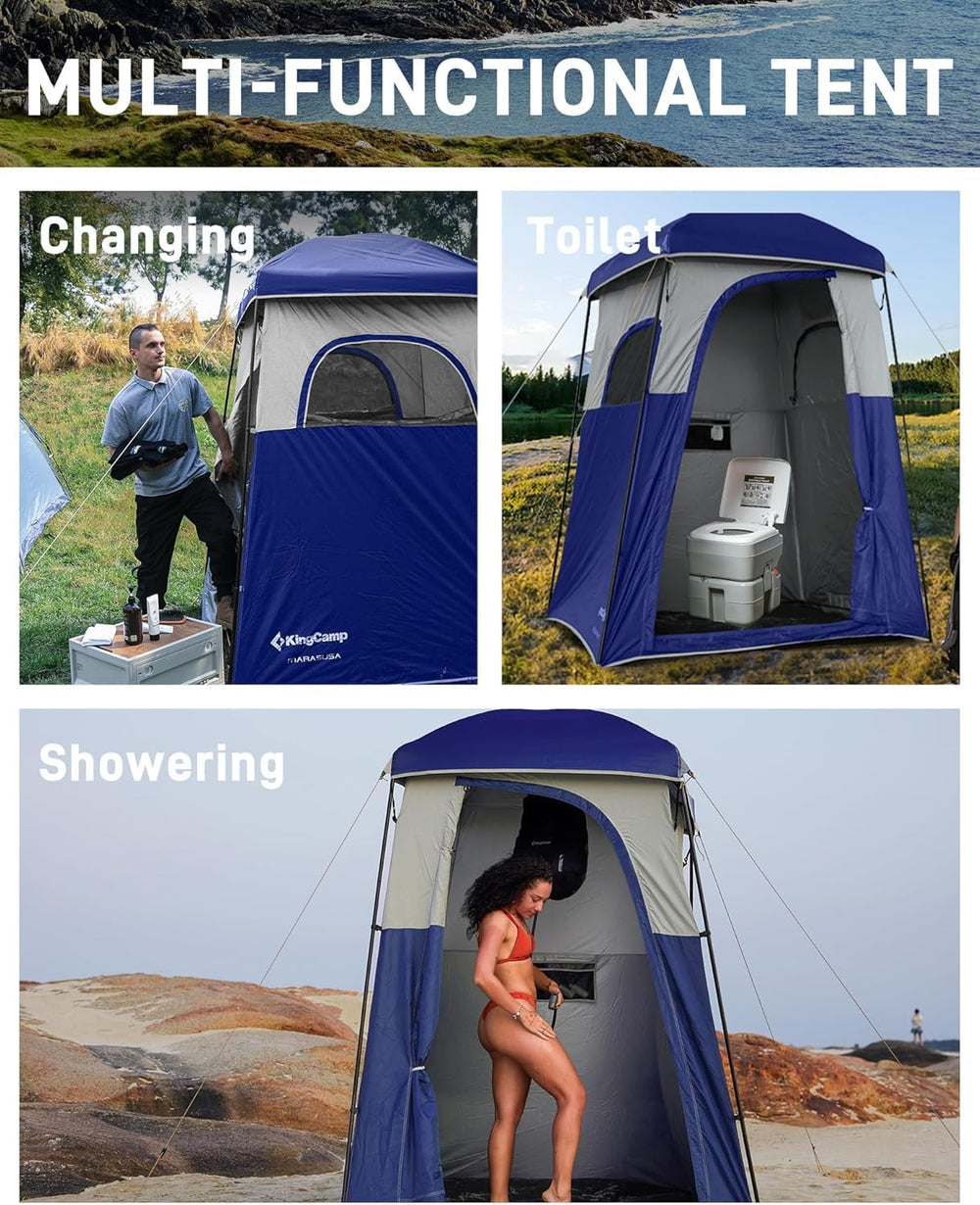 KingCamp shower tent interior pocket for toiletries