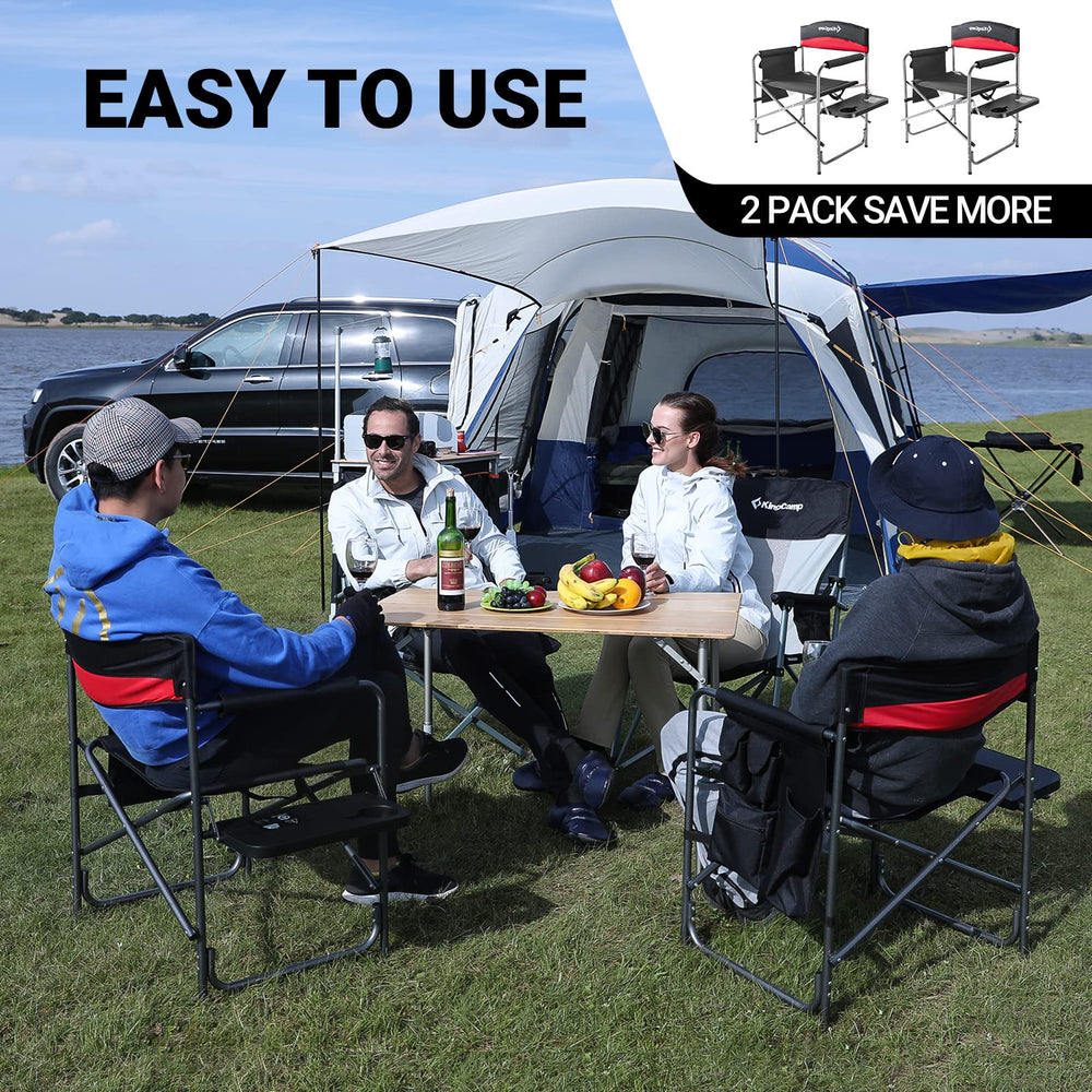 KingCamp chair with side pocket and cup holder for quick access