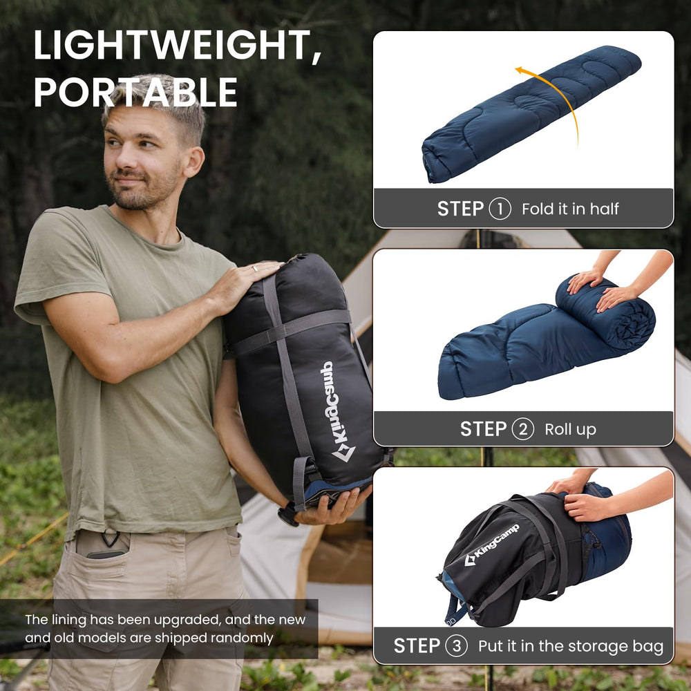 KingCamp sleeping bag navy left bottom vent for breathable nights