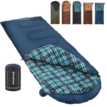 KingCamp sleeping bag navy left rolled compact for backpacking warmth