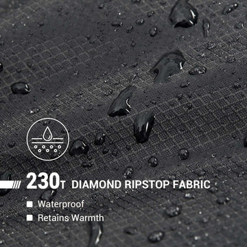KingCamp XL hooded sleeping bag extended size supports generous sleeping space for one.