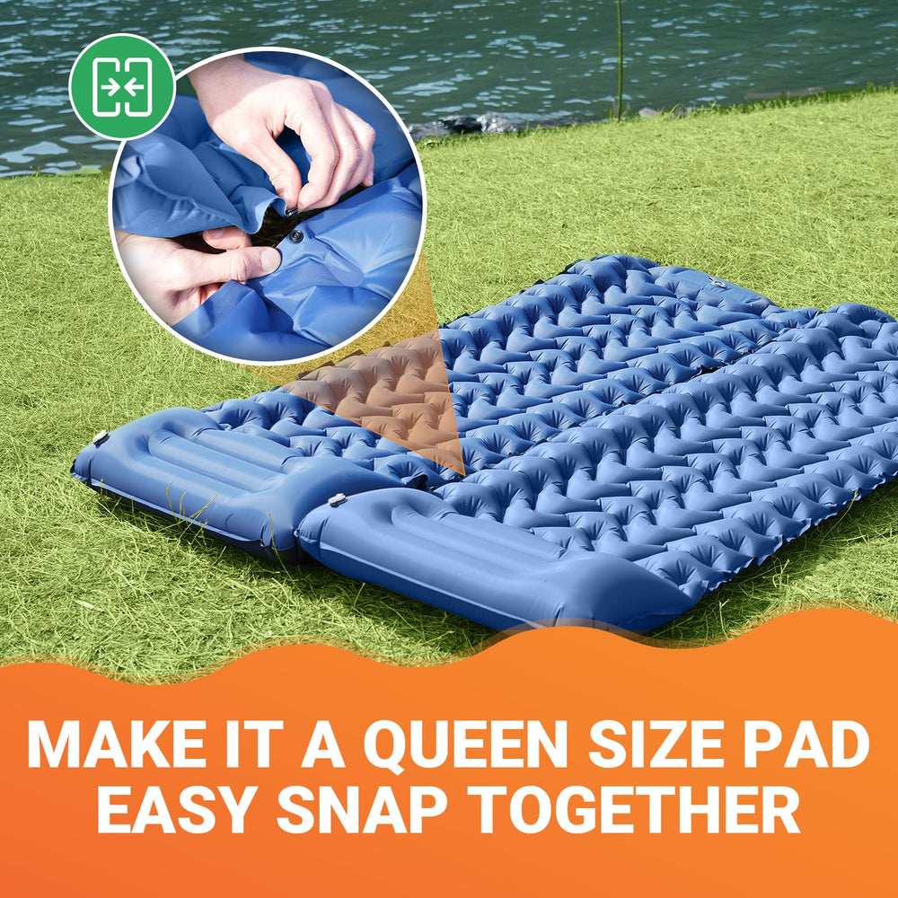 KingCamp sleeping pad ergonomic wave surface distributes pressure evenly.