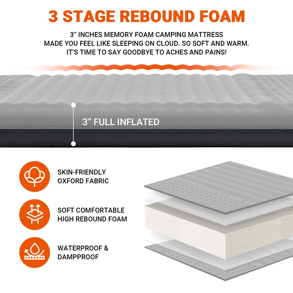 KingCamp sleeping pad honeycomb surface cushions uneven ground outdoors