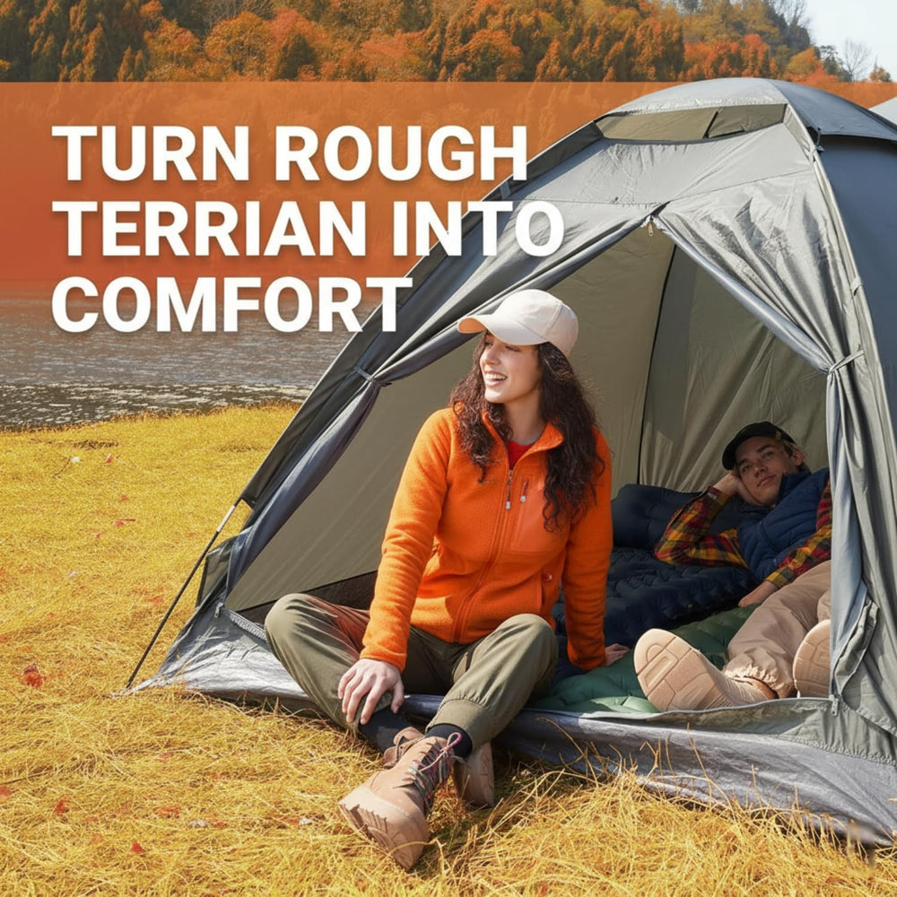 KingCamp sleeping pad inflatable pillow provides neck support on camping trips.