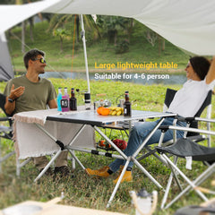 KingCamp table legs adjustable X-leg design ensures stable setup on uneven ground.