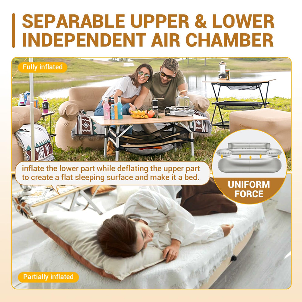 KingCamp tall backrest detail offers ergonomic support during long outdoor rests