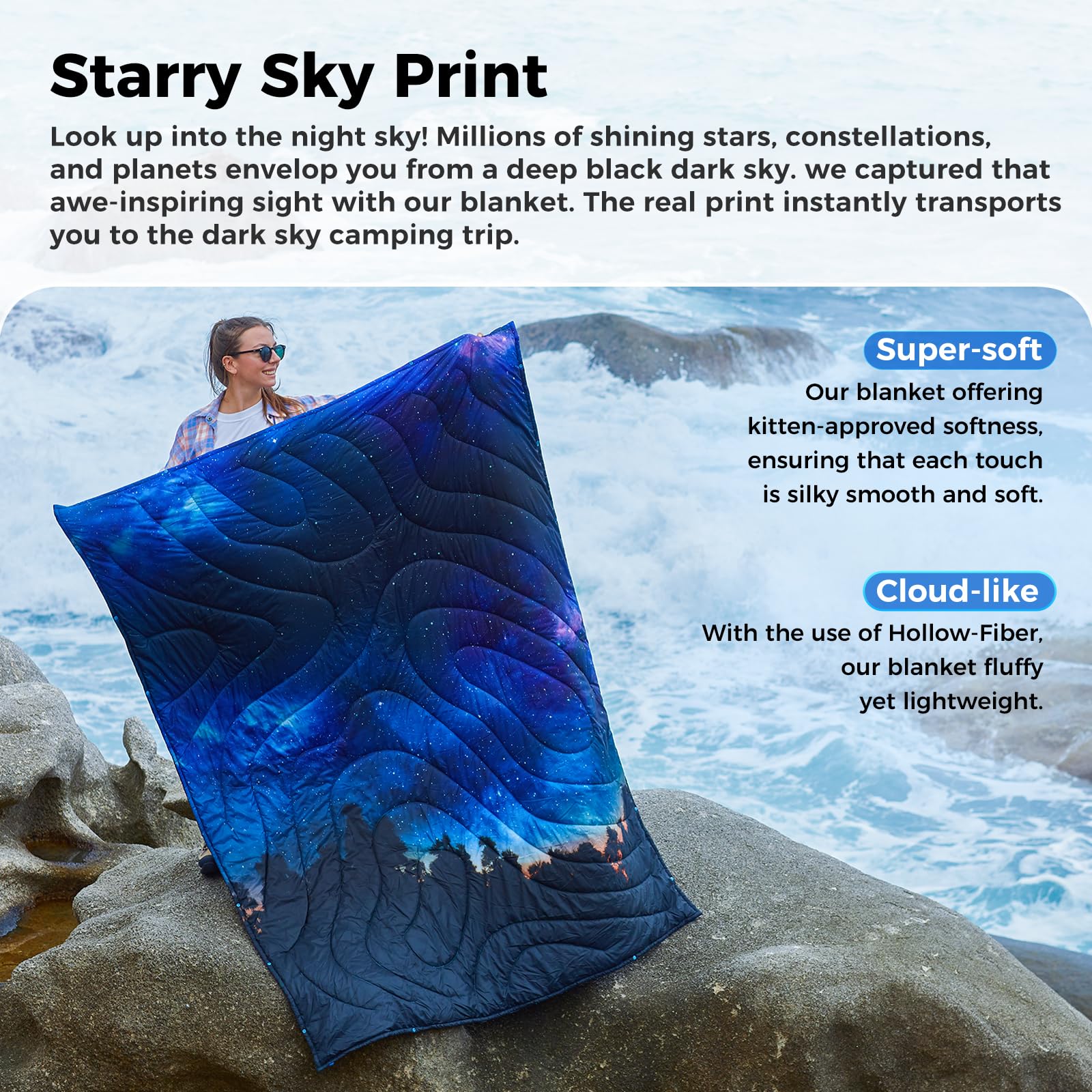KingCamp ultralight blanket corner loops enable secure wear options.