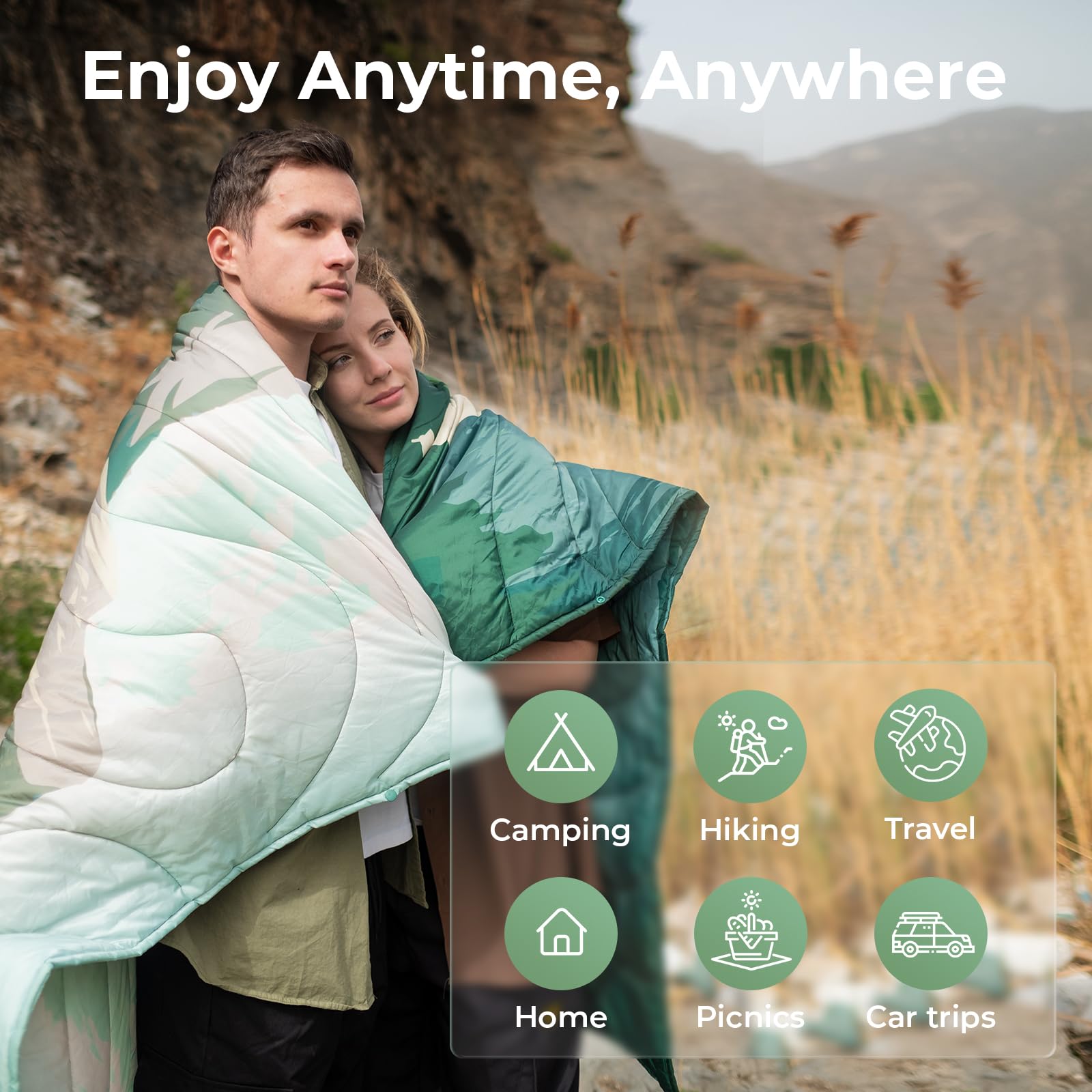 KingCamp ultralight blanket durable 20D shell in close-up.