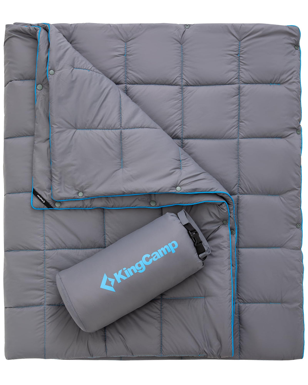 KingCamp ultralight blanket folded in pack offers portable warmth for hikes.