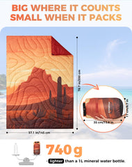 KingCamp ultralight blanket fully opened to cover a person at a campsite