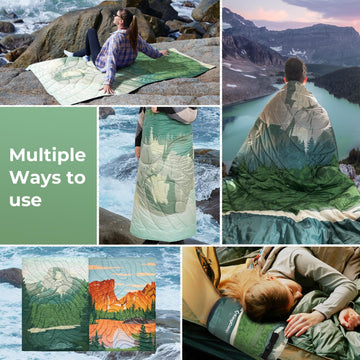 KingCamp ultralight blanket in a picnic setting doubles as a travel throw.