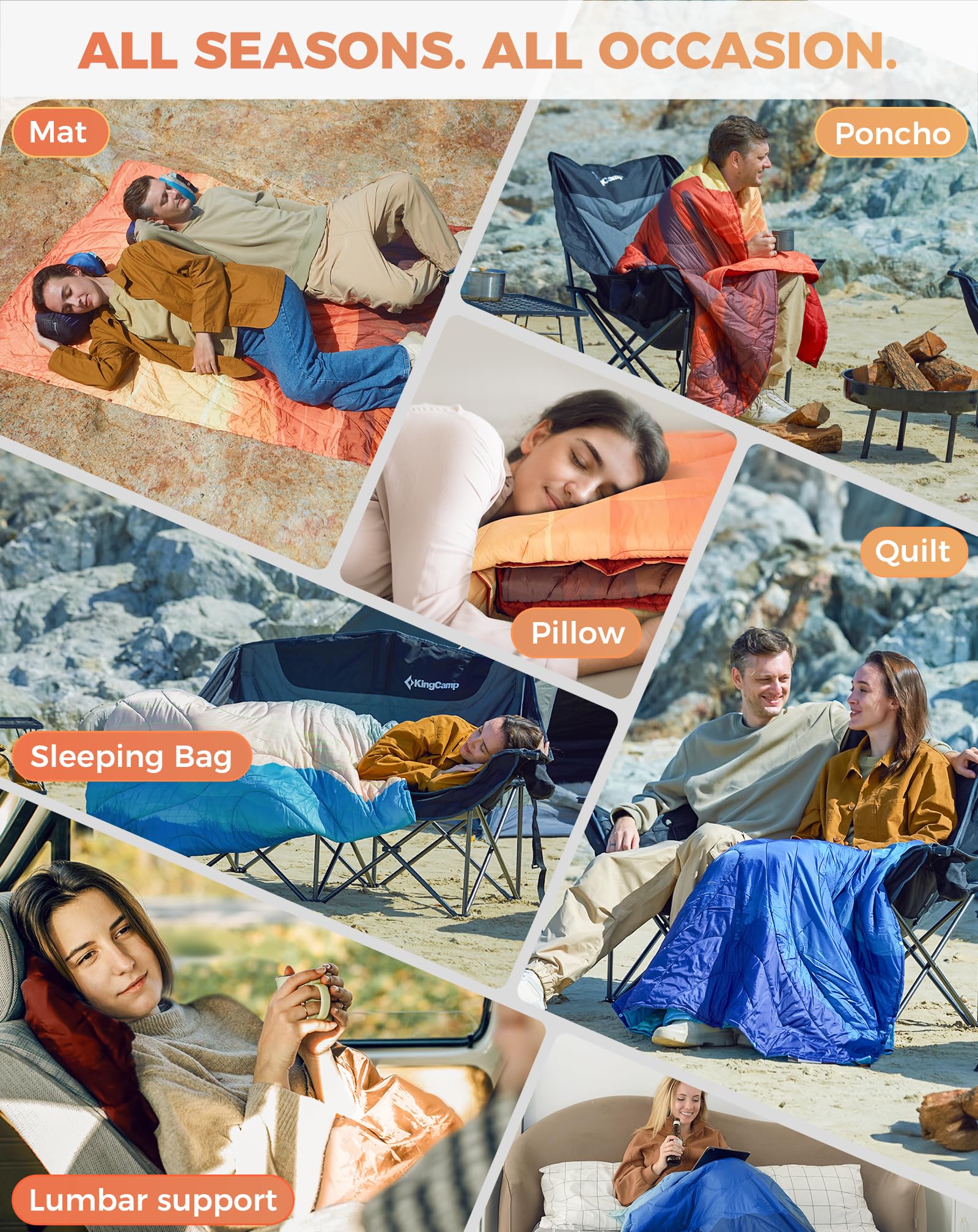 KingCamp ultralight blanket used as picnic mat during outdoor gathering