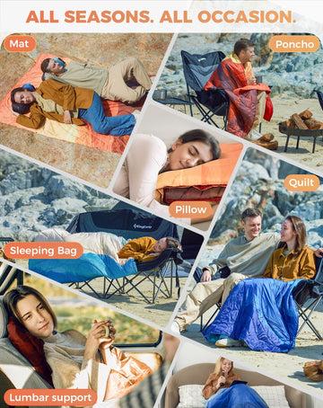 KingCamp ultralight blanket used as picnic mat during outdoor gathering