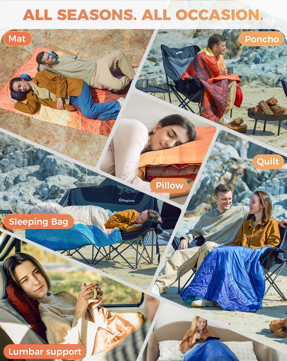 KingCamp ultralight blanket used as picnic mat during outdoor gathering