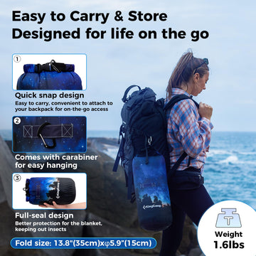 KingCamp ultralight blanket multi-use for picnics, camping, or events.