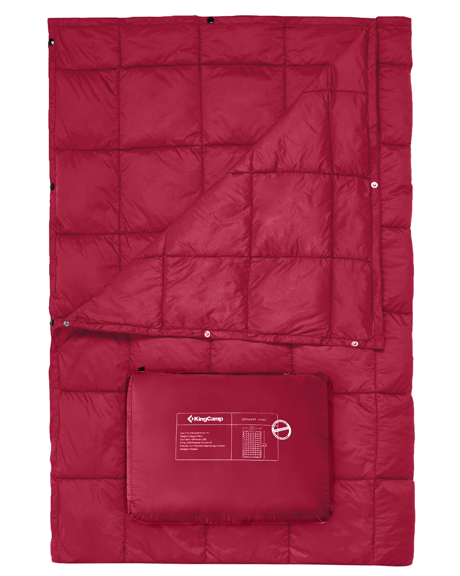 KingCamp ultralight blanket packable-compact shows portable design for travel.