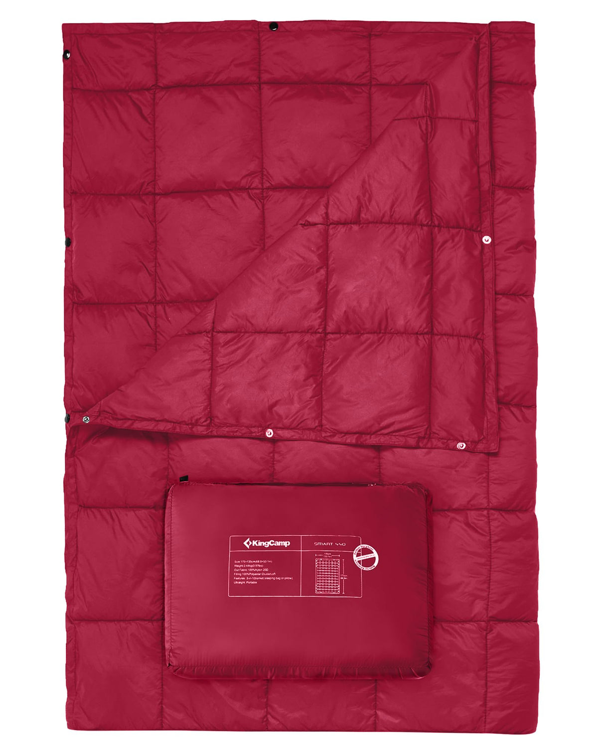 KingCamp ultralight blanket packable-compact shows portable design for travel.