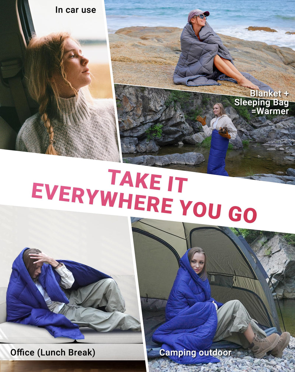 KingCamp ultralight blanket resists pet hair for easy cleaning.