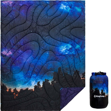 KingCamp ultralight blanket spread out for full coverage during camping adventures.