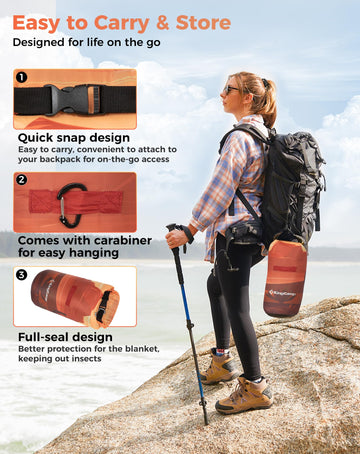 KingCamp ultralight blanket highlighting DWR finish for drizzle-ready comfort