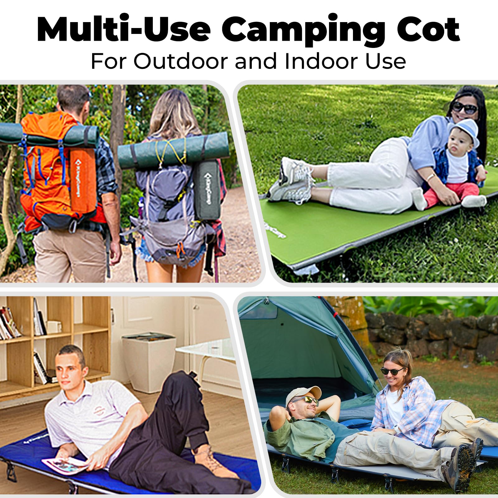 KingCamp ultralight cot anti slip feet on uneven ground