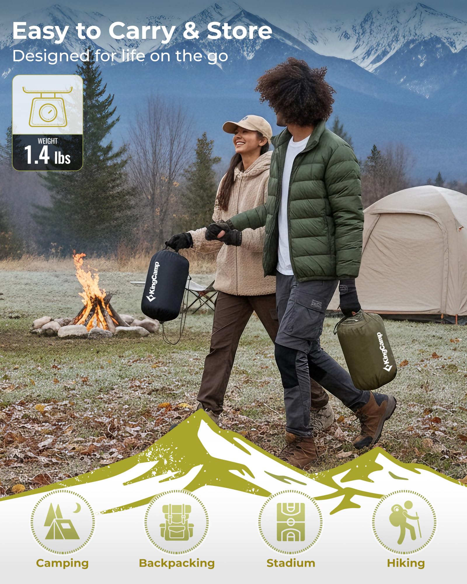 KingCamp wearable hoodie poncho gift-ready style for all ages
