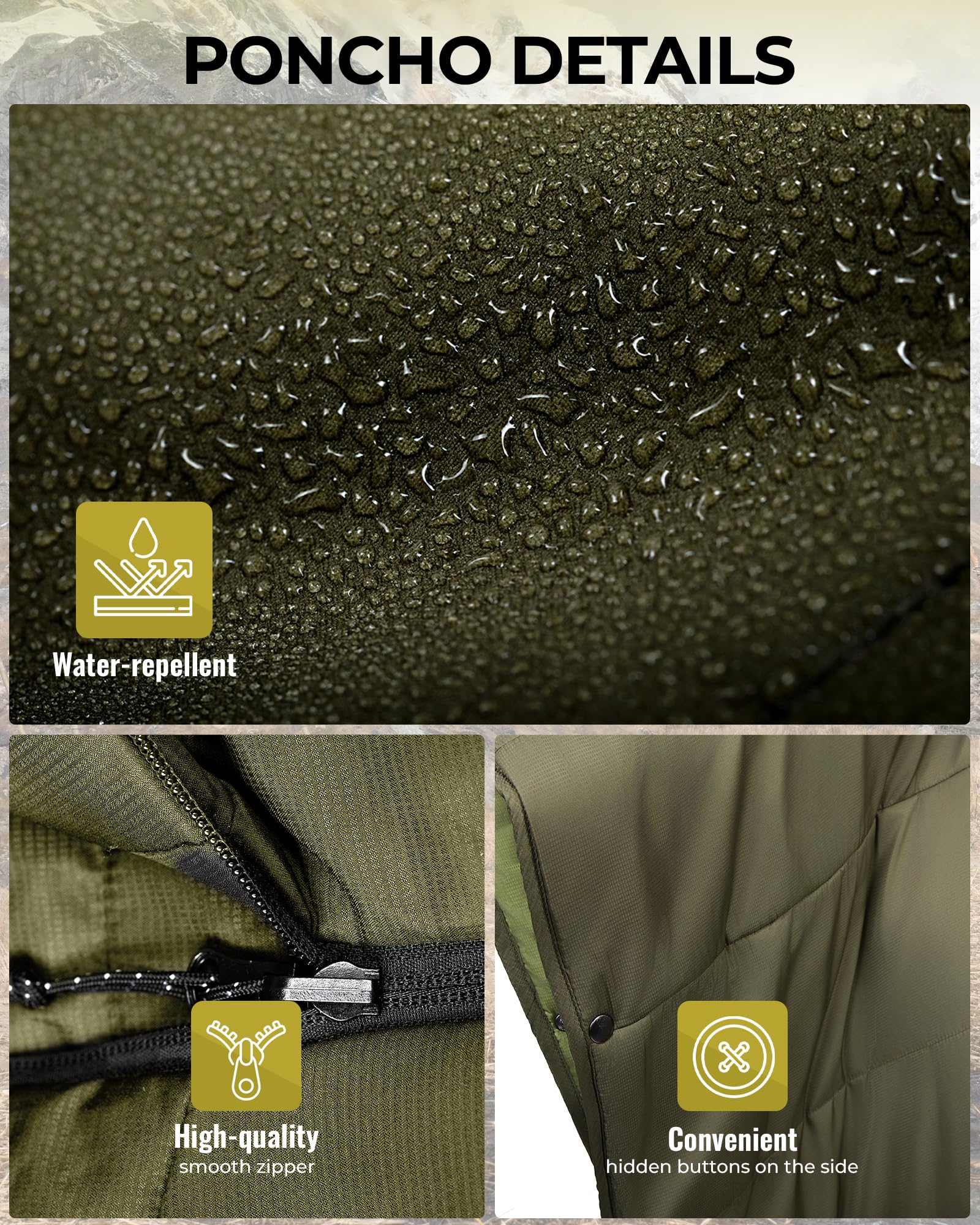 KingCamp wearable hoodie poncho travel-pillow function for resting on trips