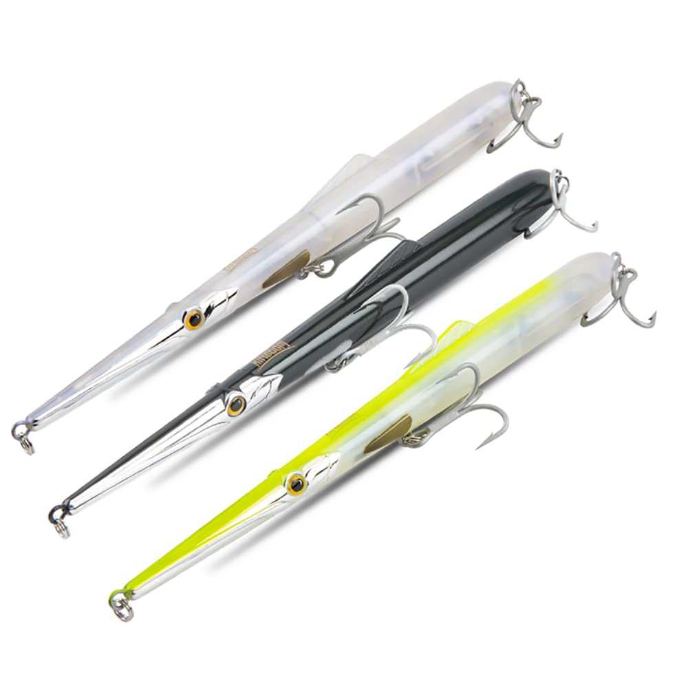 Kingdom needlefish lure shows lifelike pattern for realistic predator targeting.