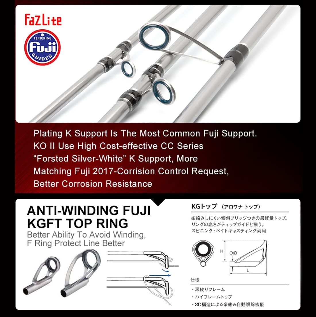Kingdom Silver Needle Fuji Ring guides enable smooth line flow during retrieves