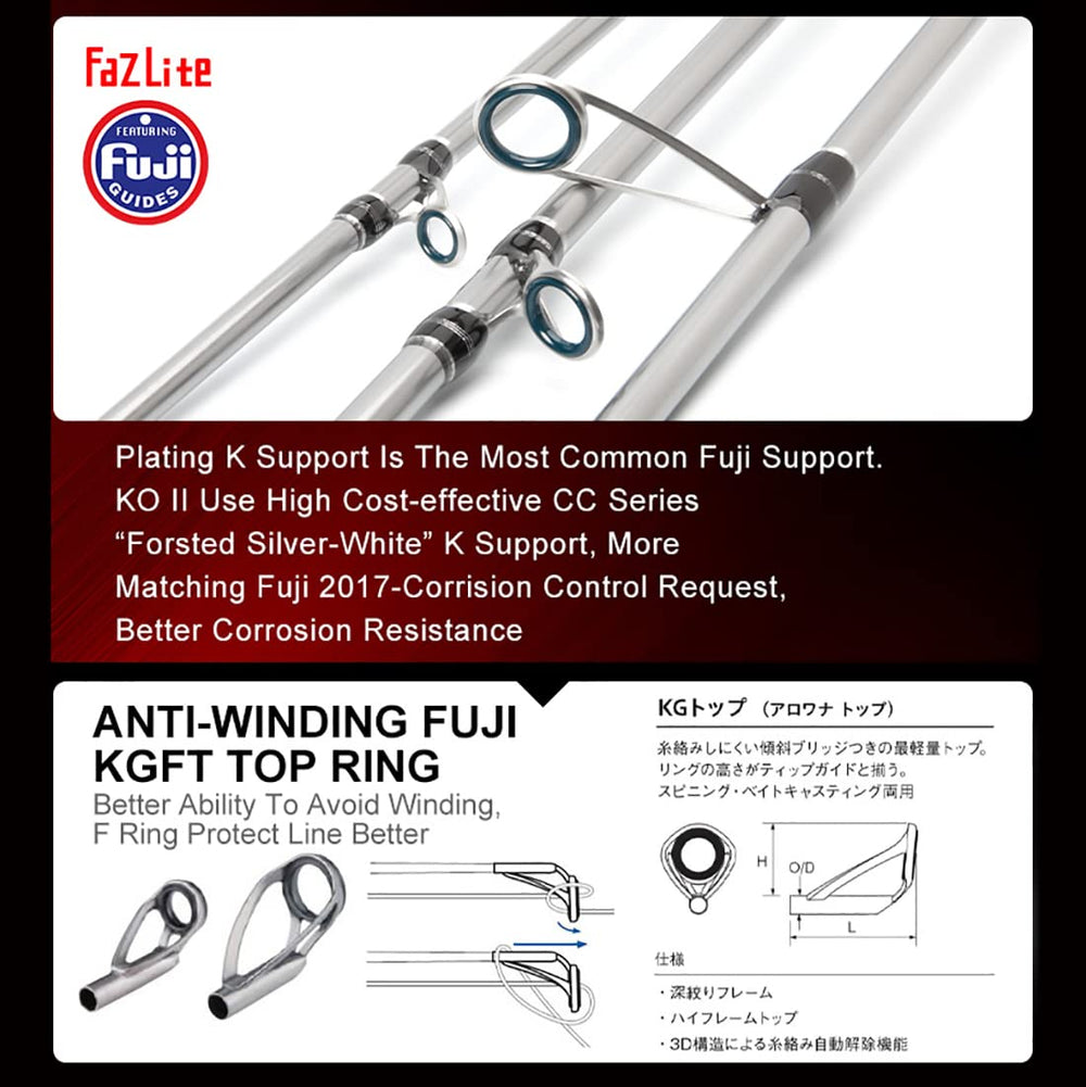 Kingdom Silver Needle Fuji Ring guides enable smooth line flow during retrieves