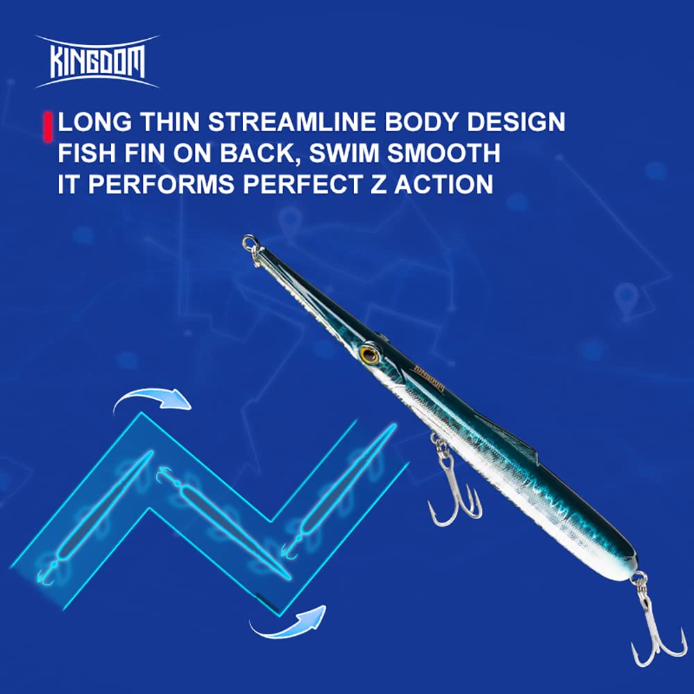 KINGDOM pencil lure BKK treble hooks detail for strong penetration
