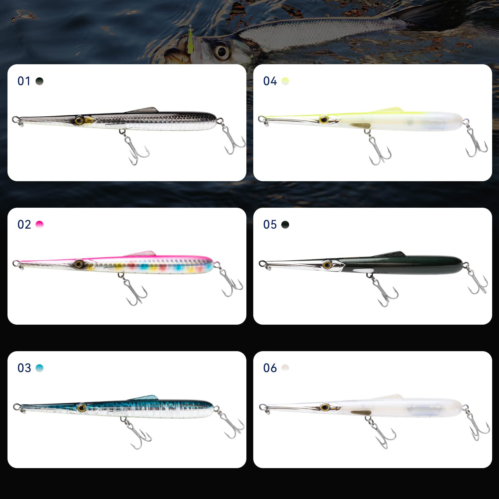 KINGDOM pencil lure customization options for color sets