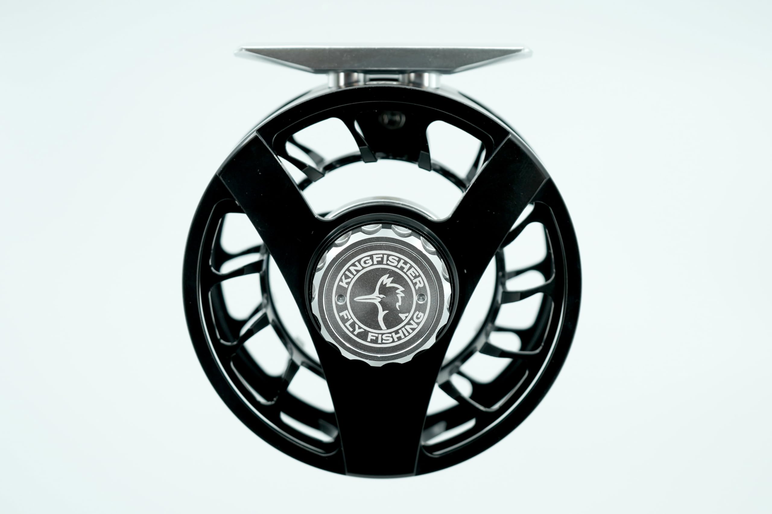 Kingfisher Big Blackfoot Reel front view shows durable aluminum construction for lasting performance.