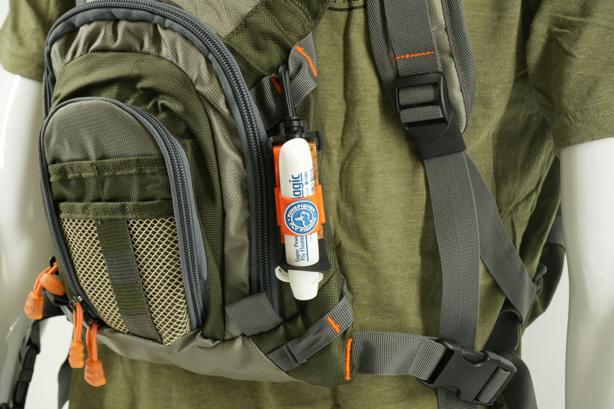 Kingfisher floatant holder close up showing secure storage