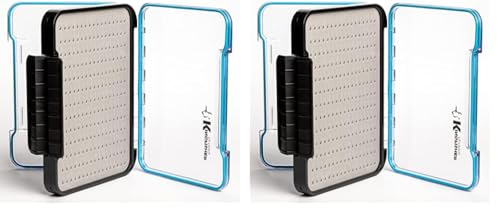 Kingfisher waterproof fly box open showing dual-sided storage for large flies