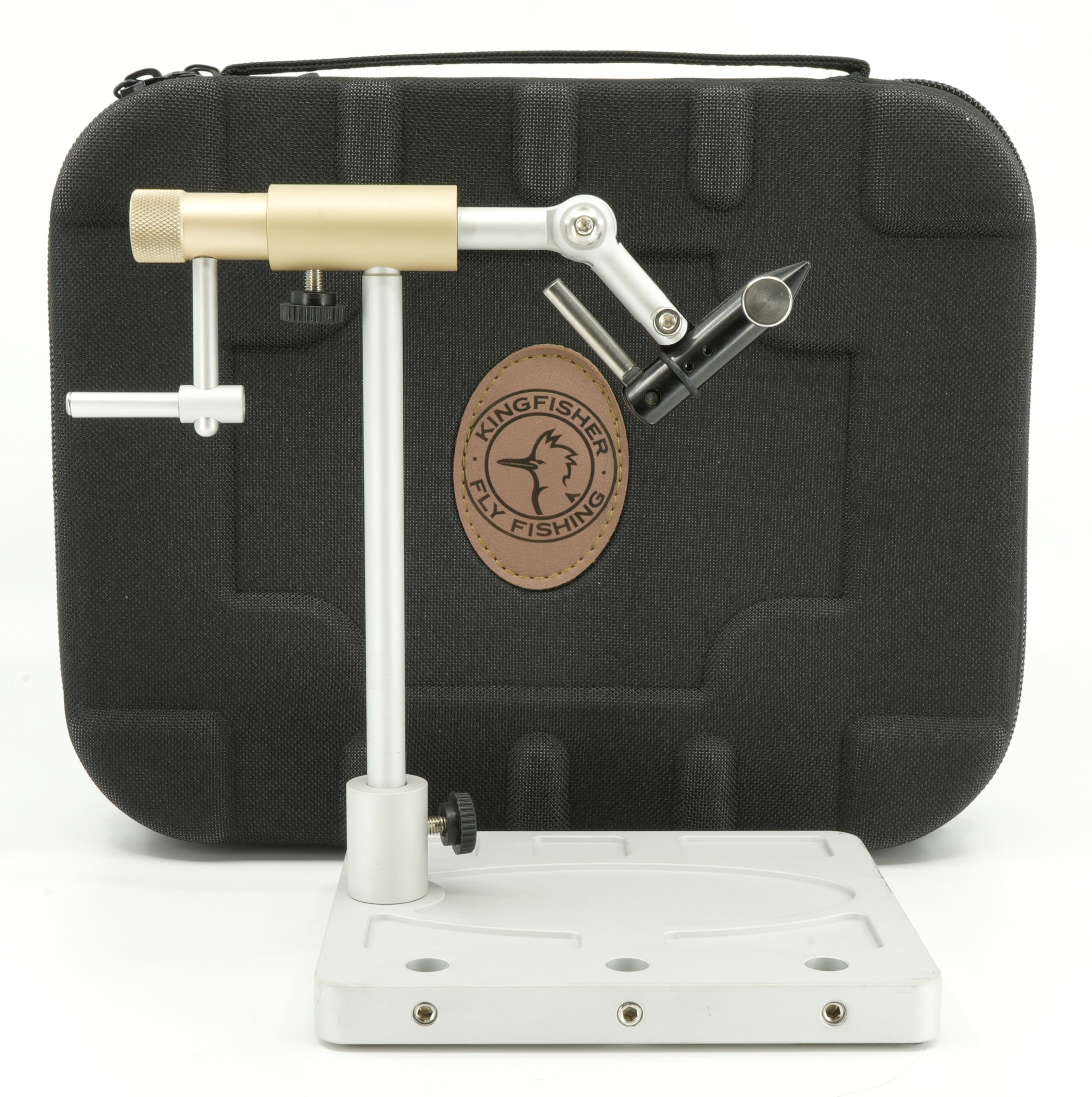 Kingfisher Fly Fishing Clarkfork vise deluxe kit open case for easy travel access
