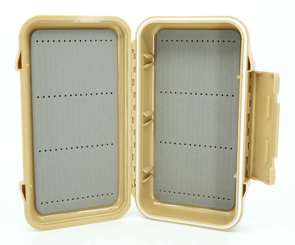 Kingfisher waterproof fly box in tan color