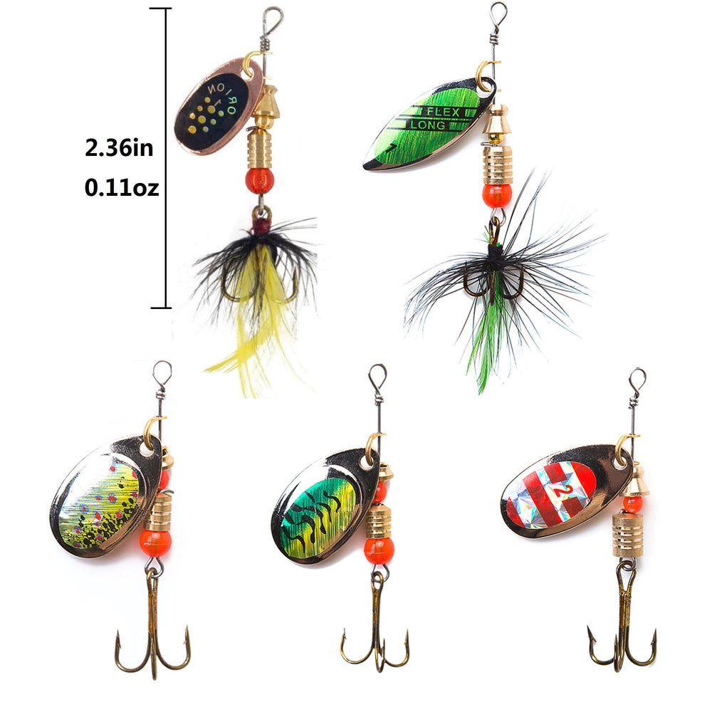Five 0.22 oz and five 0.11 oz spinnerbaits laid out