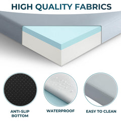 Kingfun gel-infused memory foam layer provides cooler, pressure-relieving comfort during sleep.