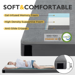 Kingfun gel-infused memory foam layer provides cooling comfort for outdoor use.