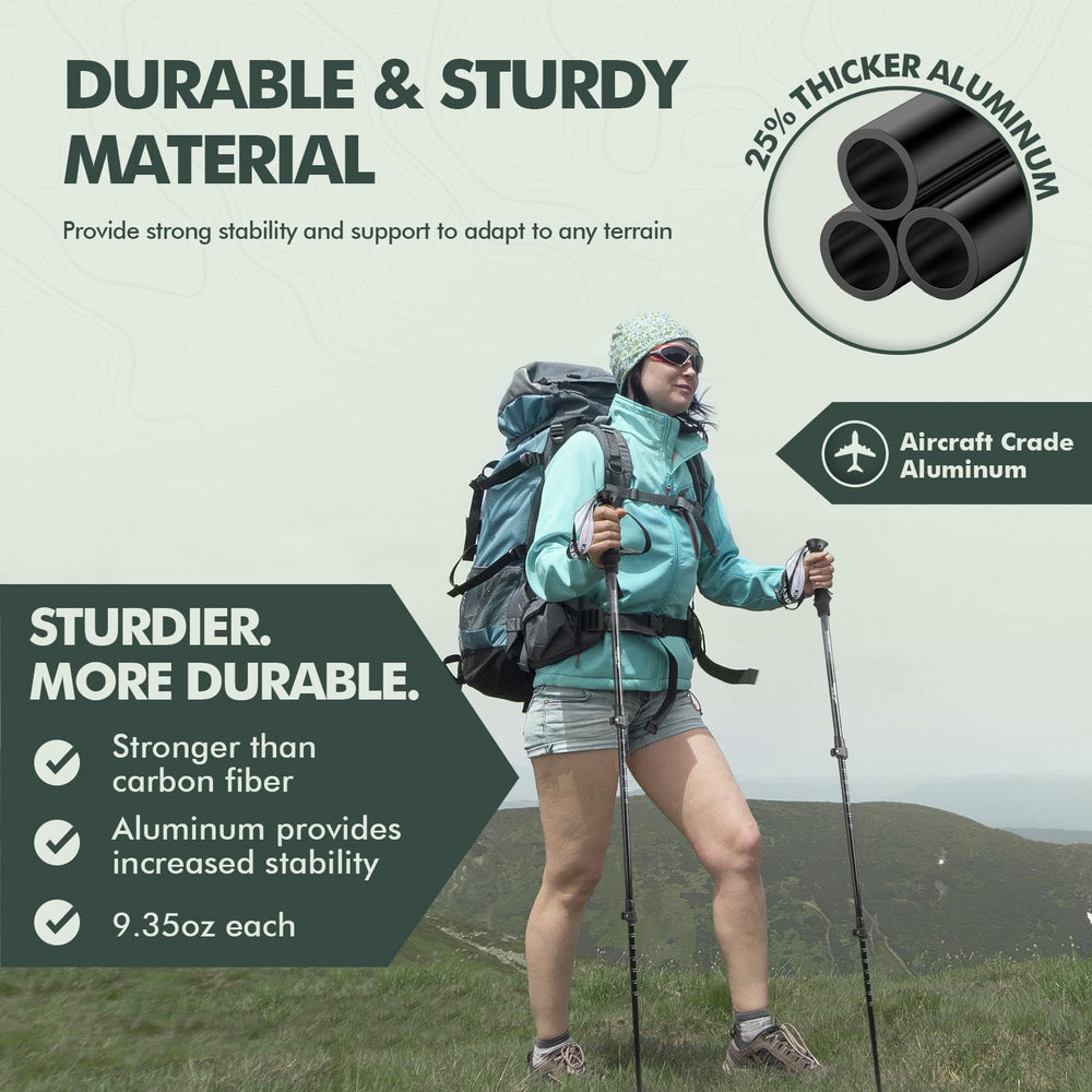 KINGGEAR Nordic Walking Stick TP1 cork grip wicks sweat for comfort.