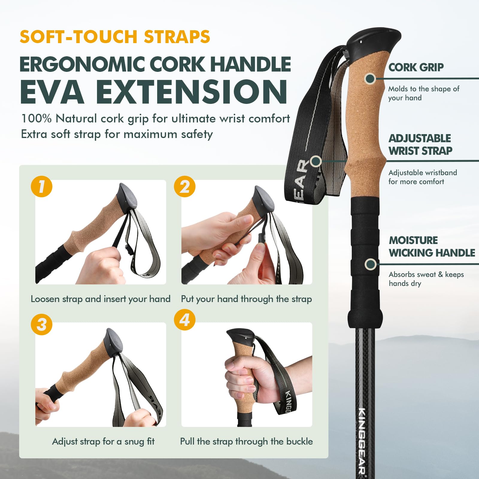KINGGEAR TPC-3K EVA foam extension improves grip and wrist support