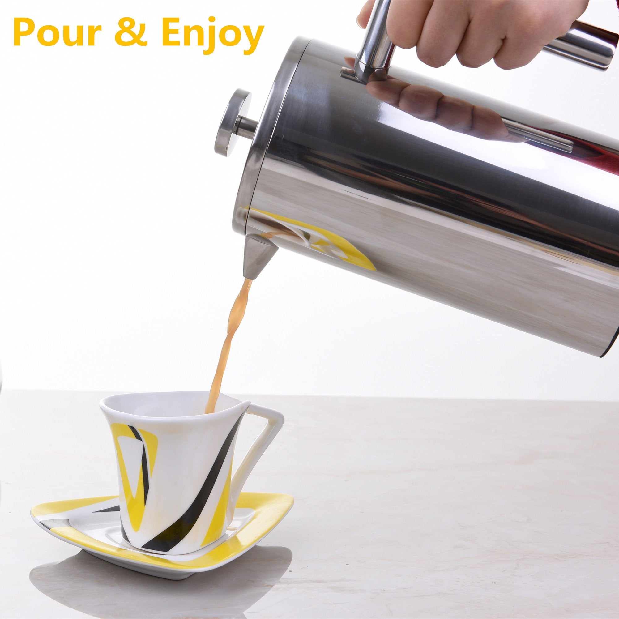 Kingnice reusable stainless steel filter system reduces waste.