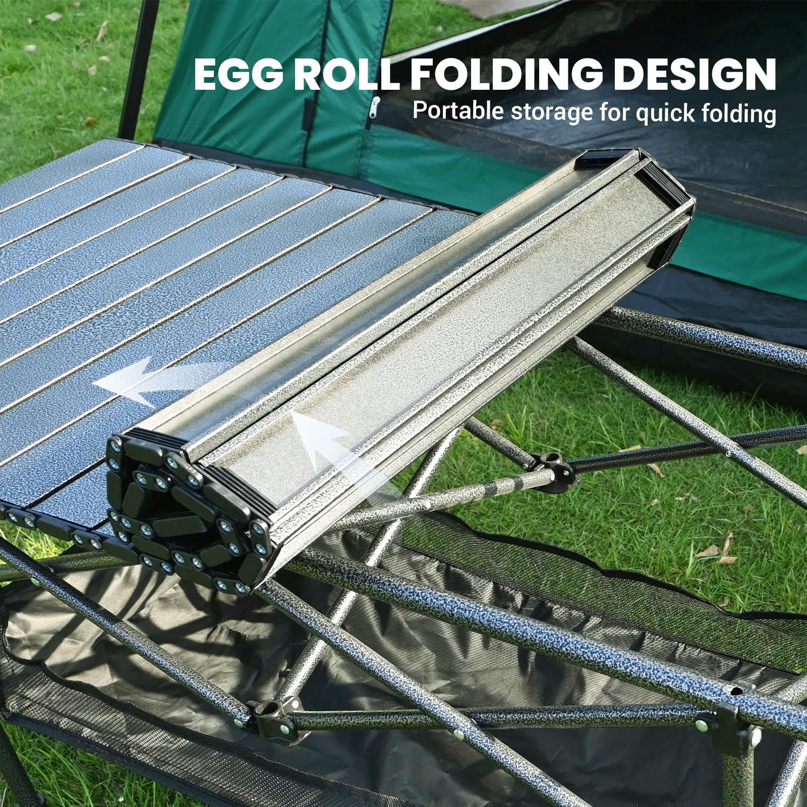 KINGROCK camping table-aluminum-top cleanable and durable for outdoor use