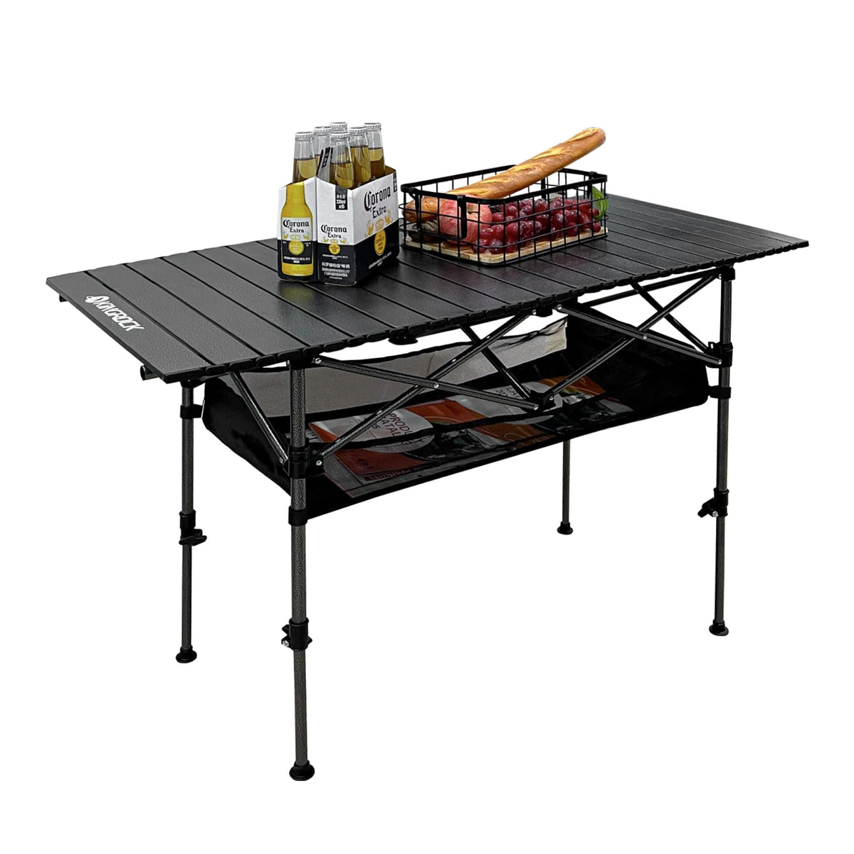 KINGROCK camping table folded-bag view shows compact carry bag for easy outdoor transport